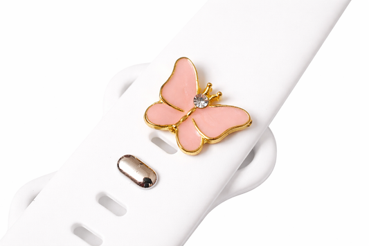 Pink Butterfly Charm for Watch Bands
