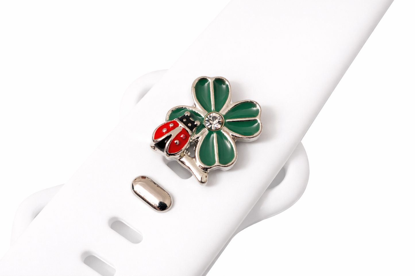 Lucky Ladybug and Four Leaf Clover Jewelry Charms for Bands