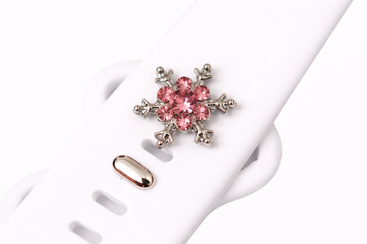 Snowflake Watch Band Charm (Pink)