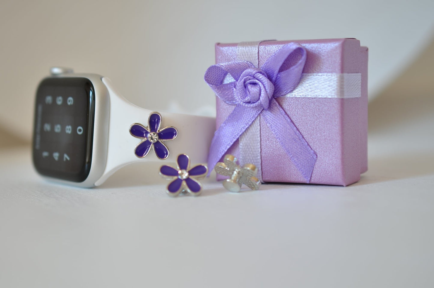 Purple Flower Petal Charm for watchbands