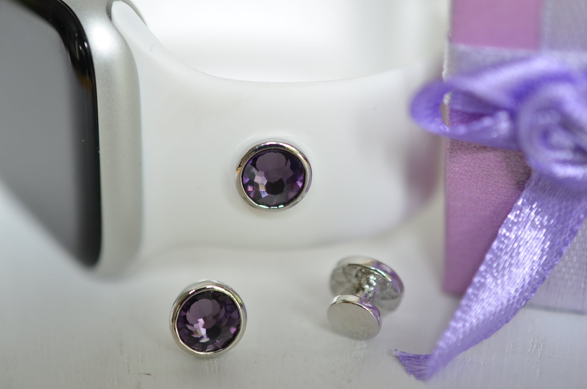 Amethyst February birthstone charm for watchbands