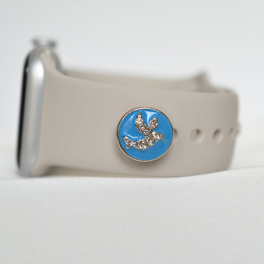 Blue Hummingbird Charm for Belts, Bags and Watch Band Charms