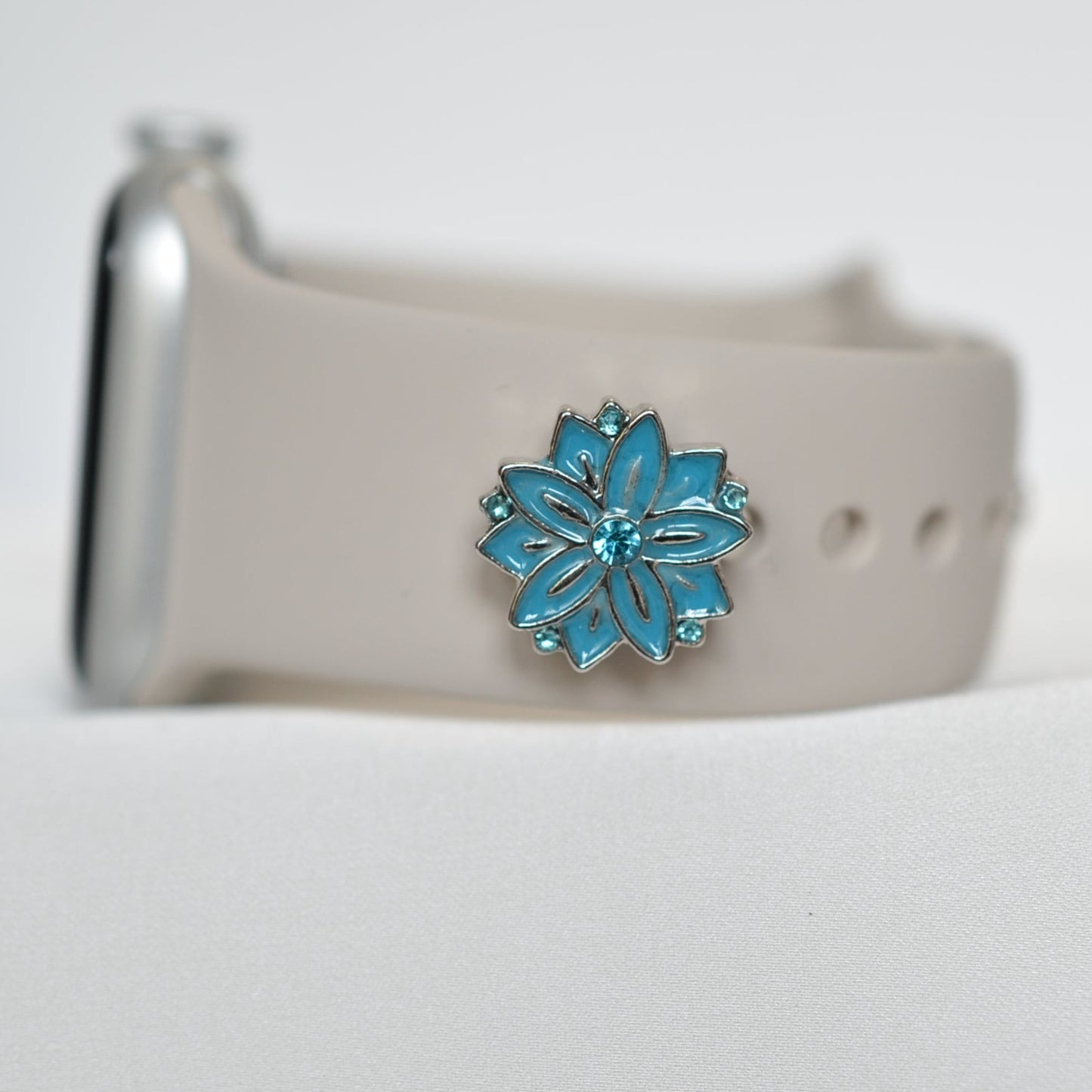 Blue Flower Charm for Belt, Bag and Watch Bands
