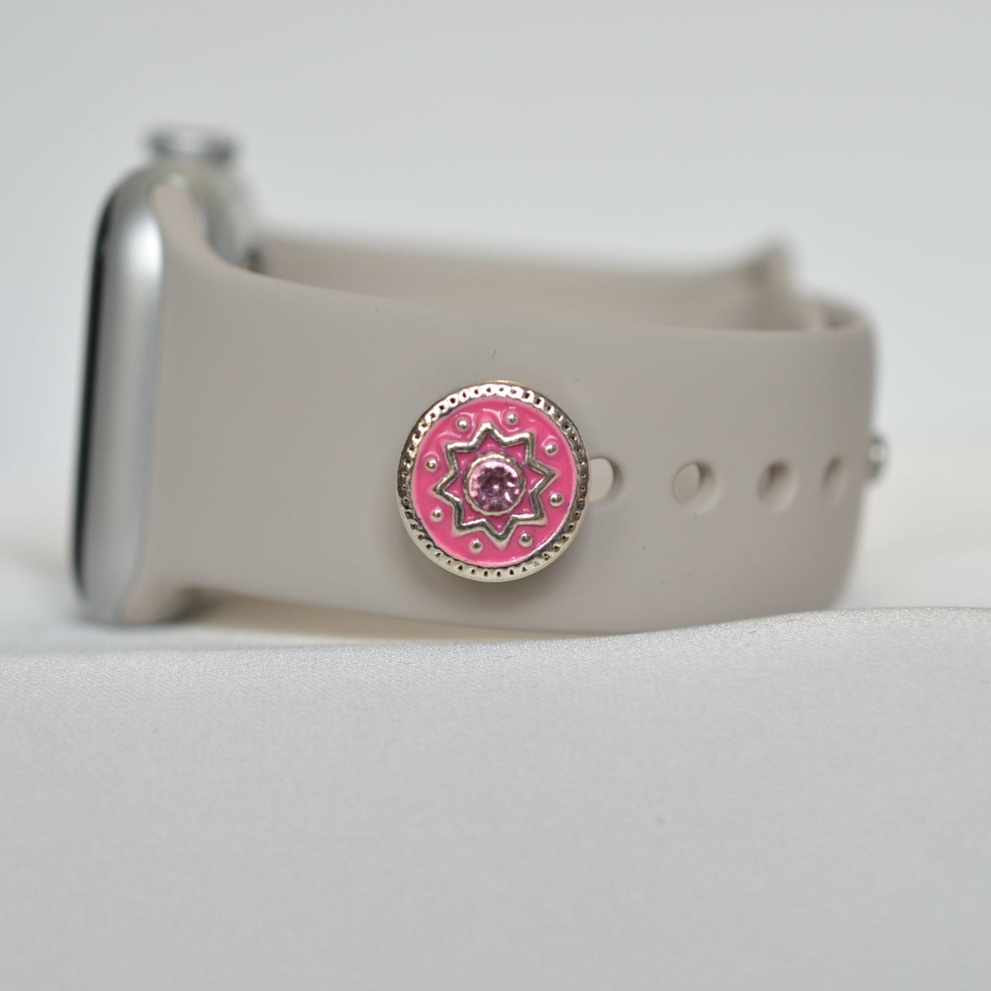 Bright Pink Design Charm for Belts and Watch Bands