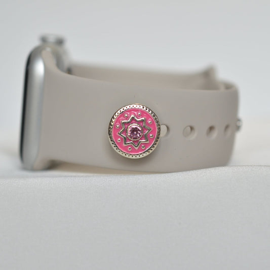 Bright Pink Design Charm for Belts, Bags and Watch Bands