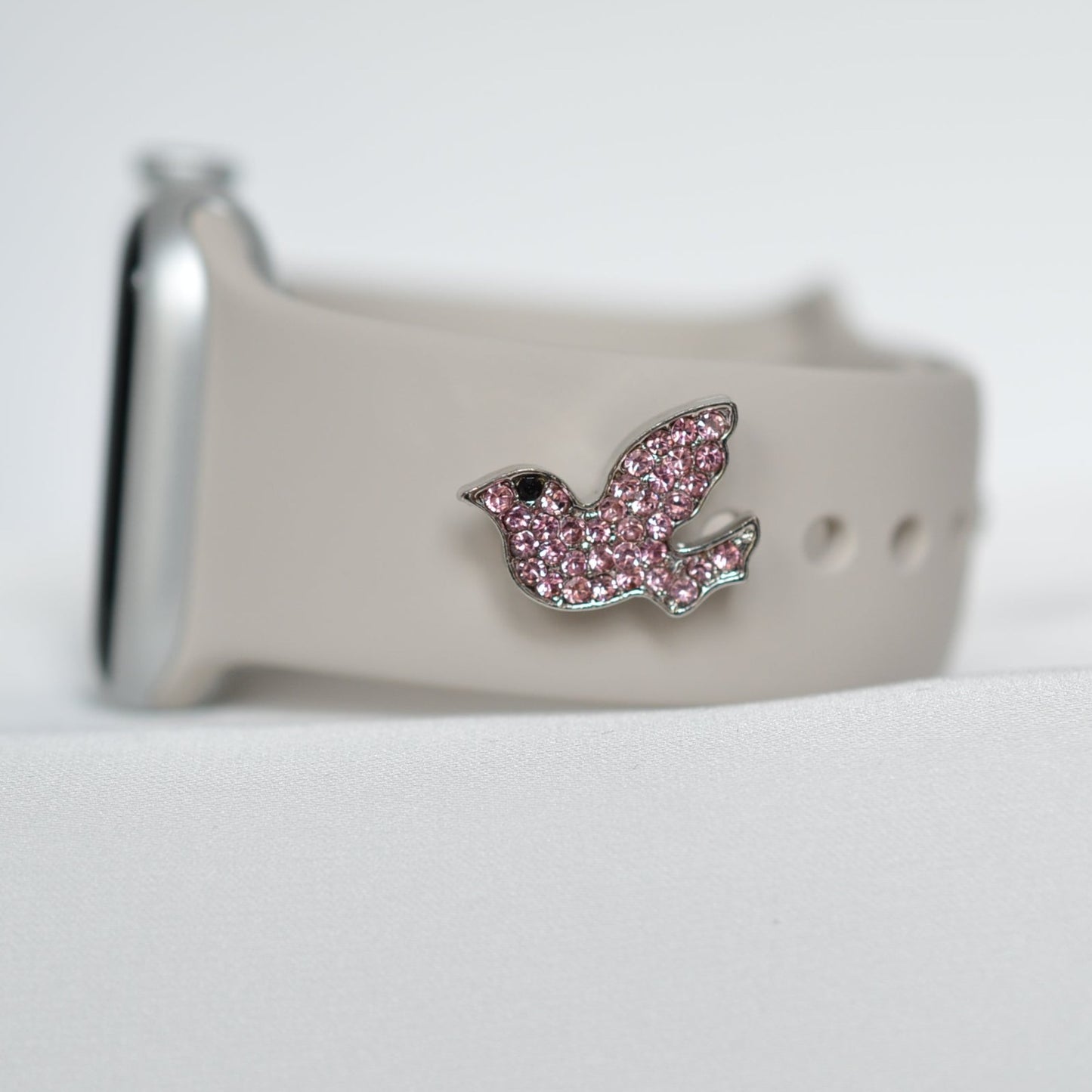 Pink Dove Bird Charm for bags, belts and Watch bands