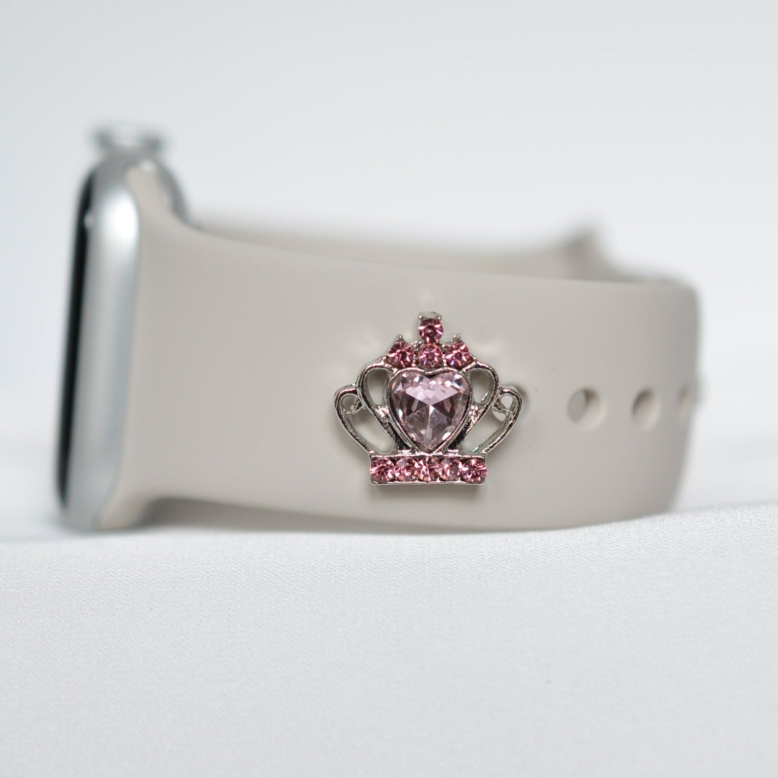 Pink Crown Charm for Belts, Bags and Watch Bands