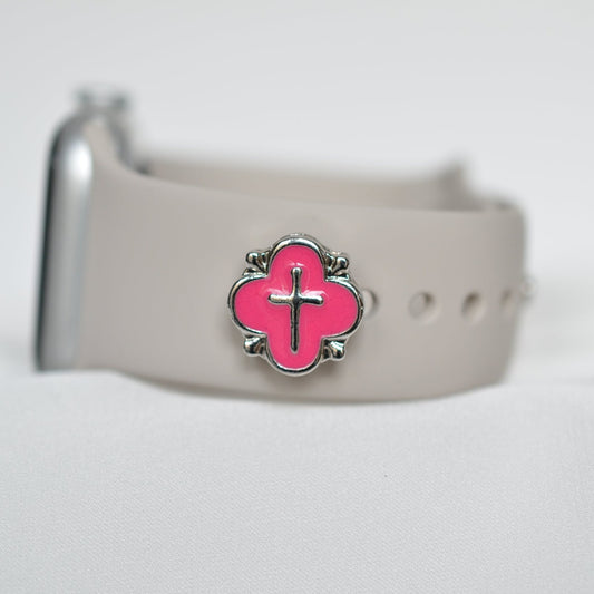 Pink Cross charm for Belts, Bags and Watch Bands
