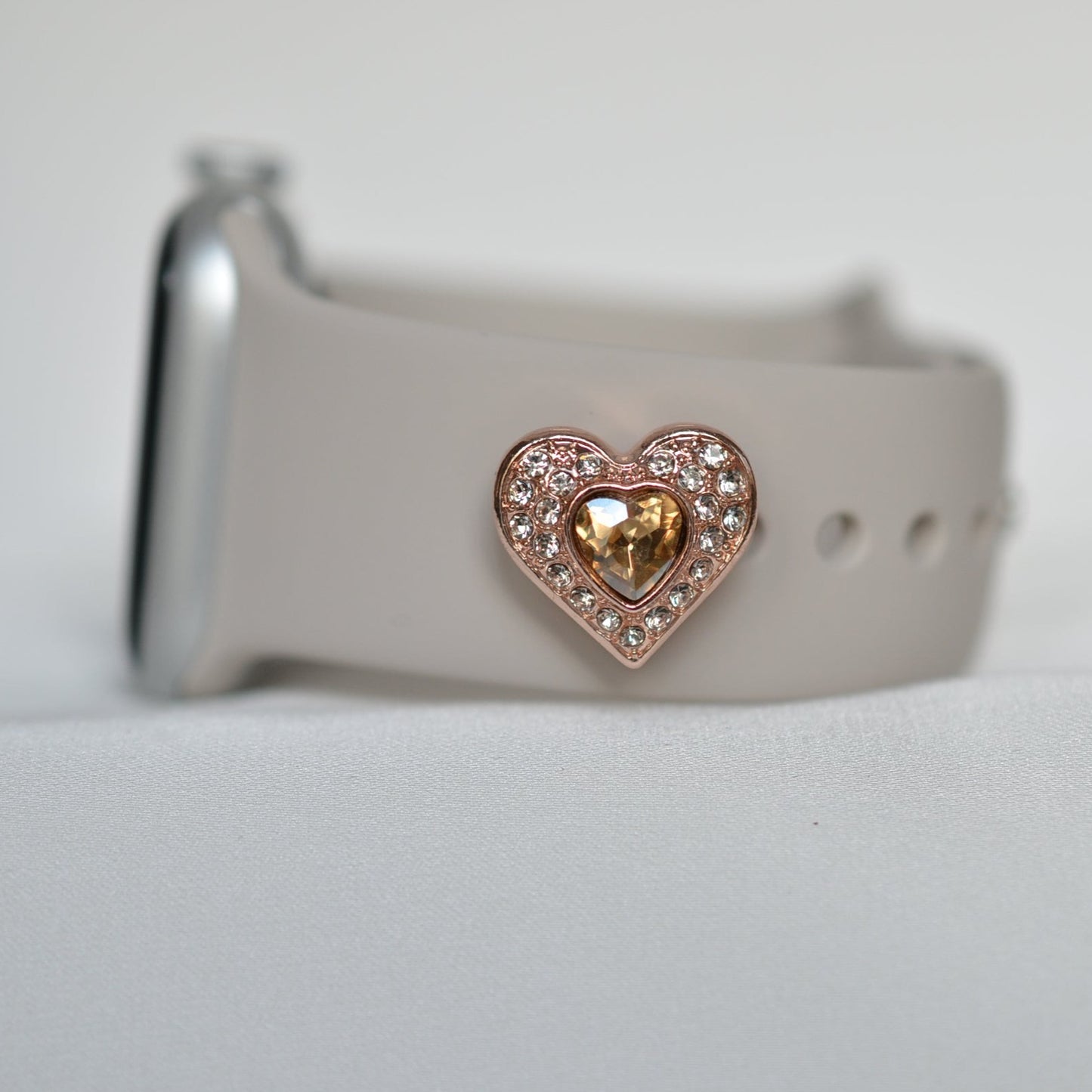 Citron Heart with Gold Coating Charm for Belts, Bags and Watch Bands