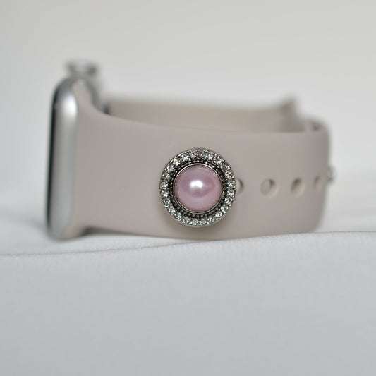 Light Purple/Pink Pearl Charm for Belts, Bags and Watch Bands