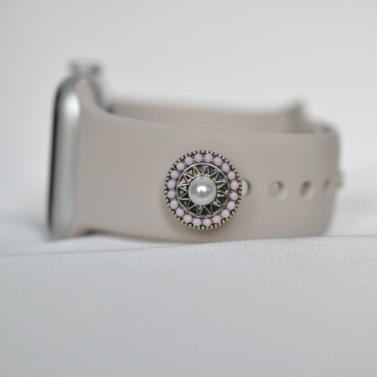 Light Pink with Pearl Center Charm for Belts, Bags and Watch Bands