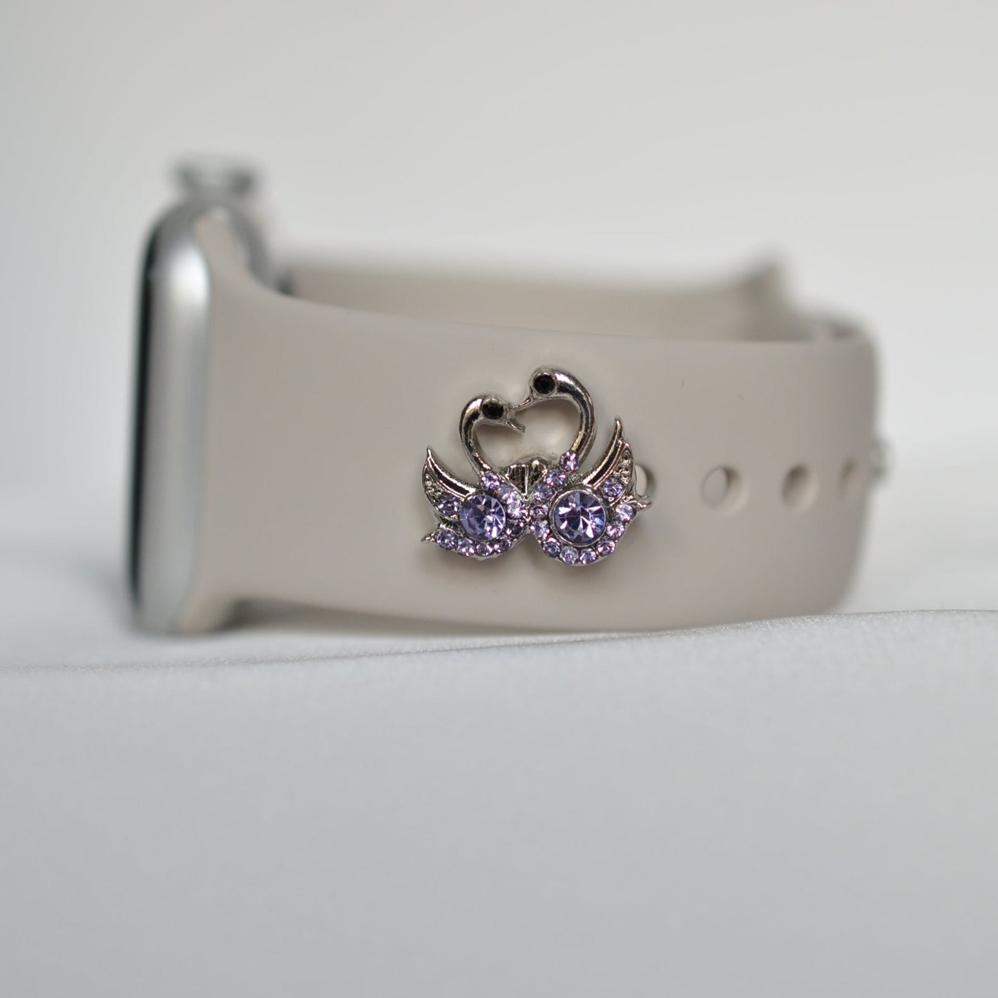 Purple Swan Charm for Belts, Bags and Watch Bands