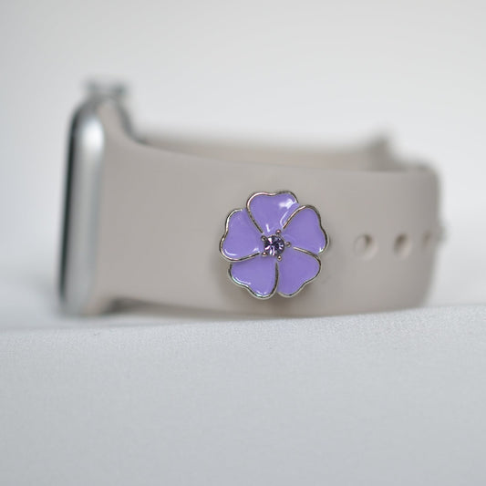 Light Purple Flower Charm for Belts, Bags and Watch Bands