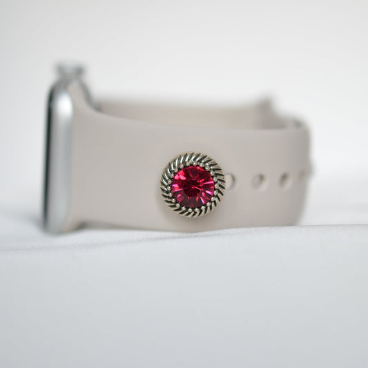 Dark Pink Purle Charm for Belts, Bags and Watch Bands