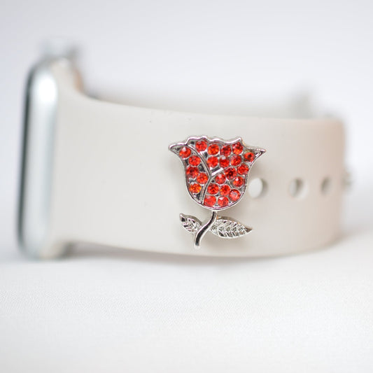 Red Rose Belt, Bag and Watch Band Charm