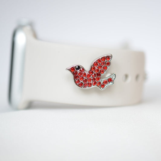 Red Dove Bird Charm for Belts, Bags and Watch Bands