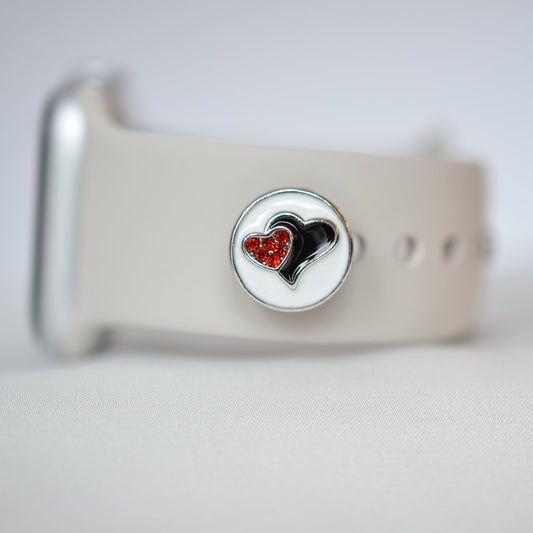 Red Heart Charm with Belts, Bags and Watch Bands