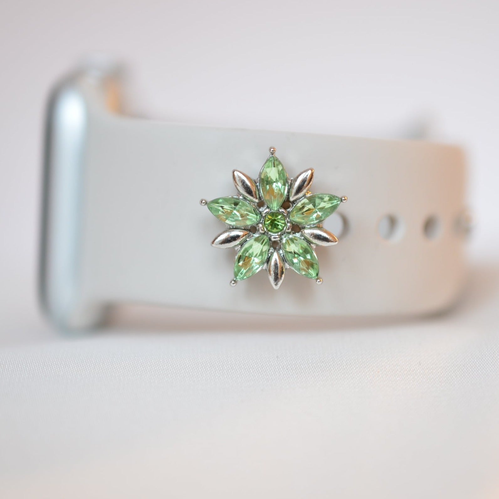 Green Flower Charm for Belts, Bags and Watch Bands
