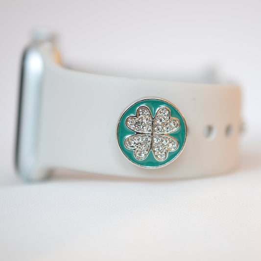 Carry your luck with four leaf clover charm for belts, bags and watch bands