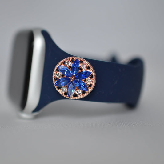 Navy Blue Apple Watch Band with Charm 