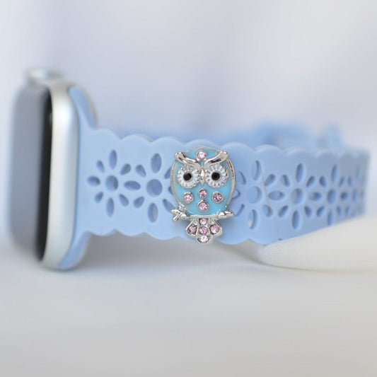 Light Blue Flower Apple Band with Charm 