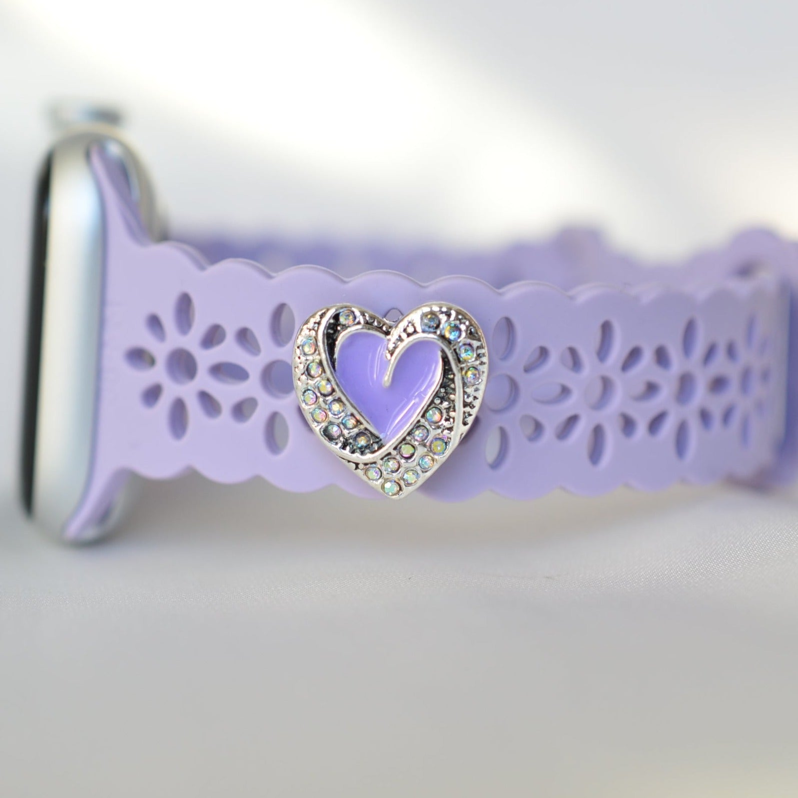 Rose Purple Flower Apple Band with Charm