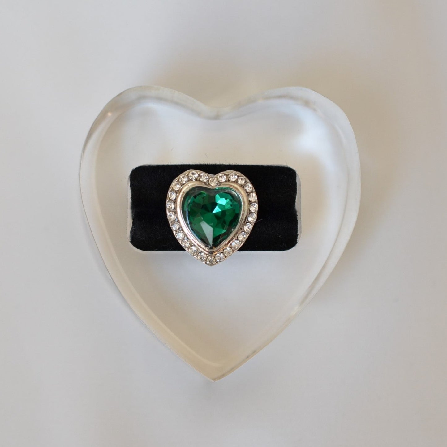 Green Heart Stone Charm for belts, bags and watch bands