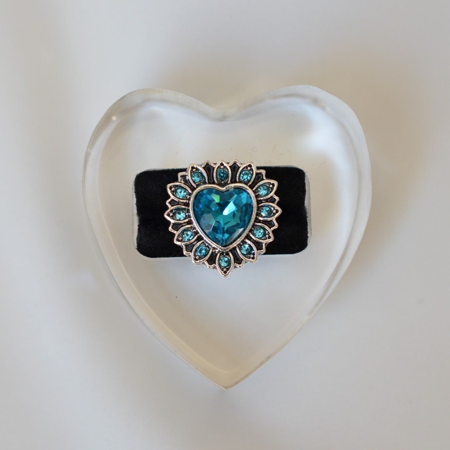 Beautiful Blue Heart Charm for Watch Bands, Belts and Bags