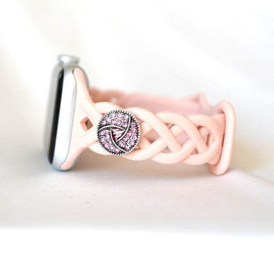 Pink Rhinestone Charm for belts, bags and watch bands