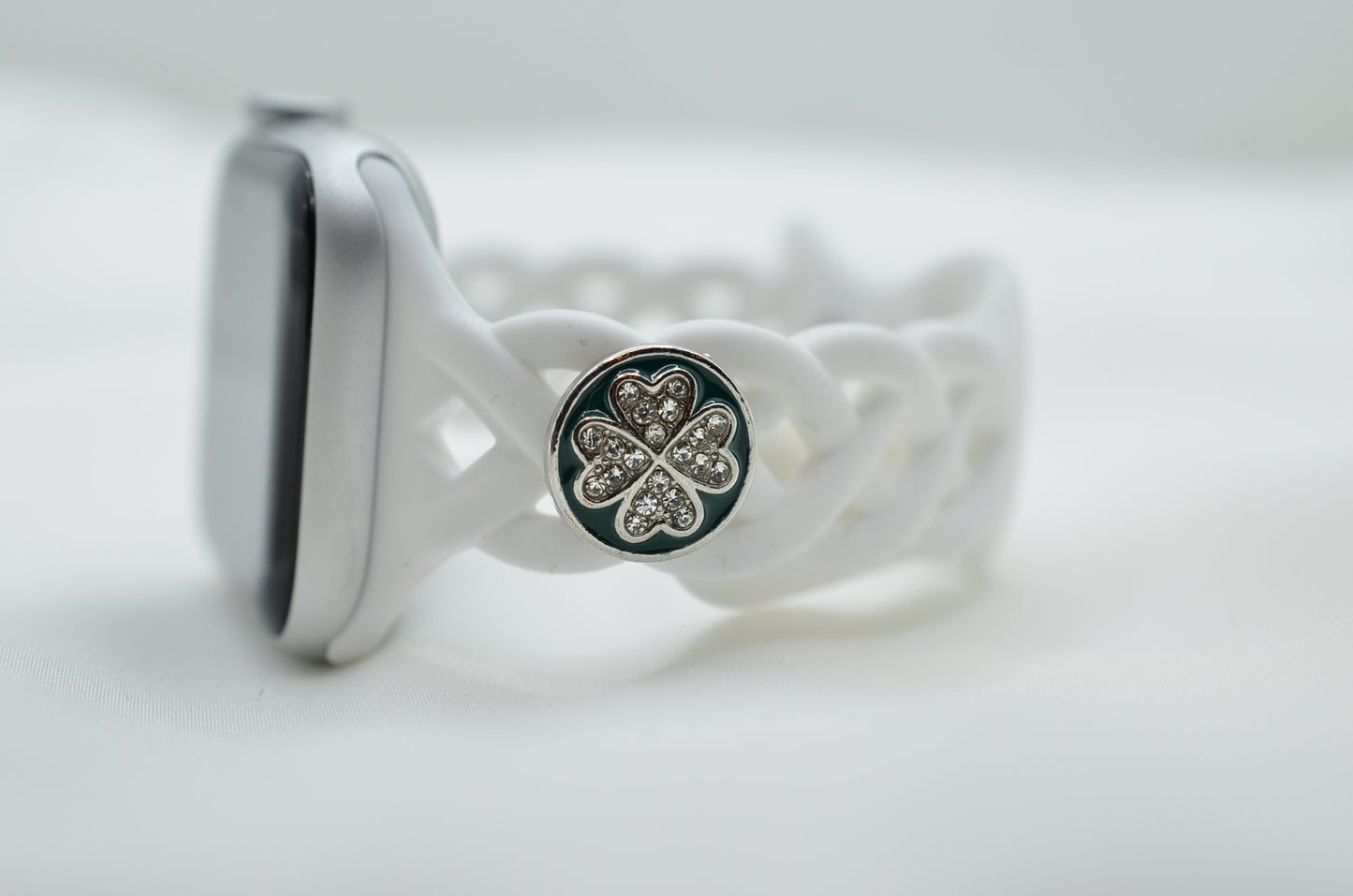 Carry your luck with four leaf clover charm for belts, bags and watch bands