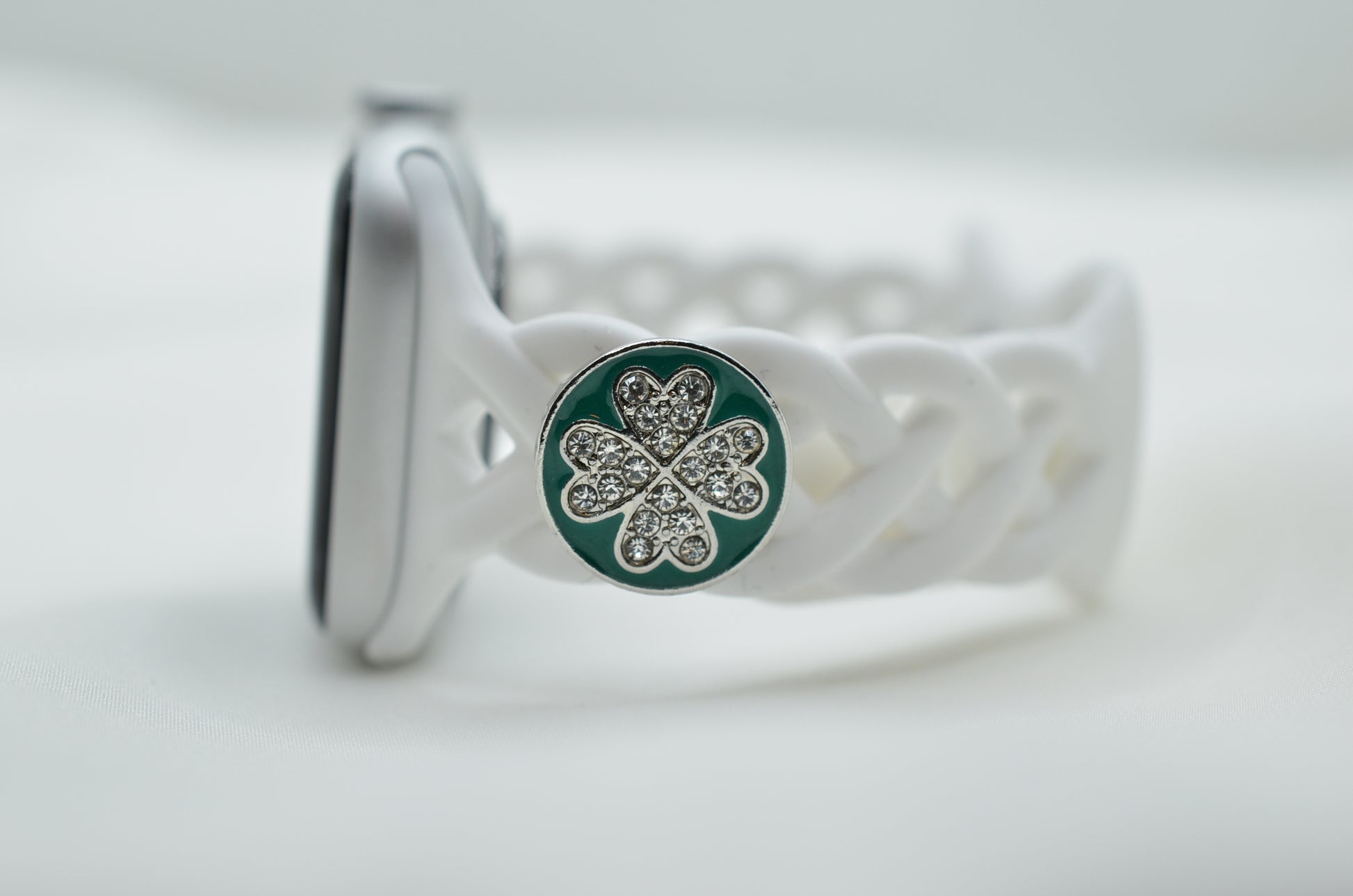 Carry your luck with four leaf clover charm for belts, bags and watch bands