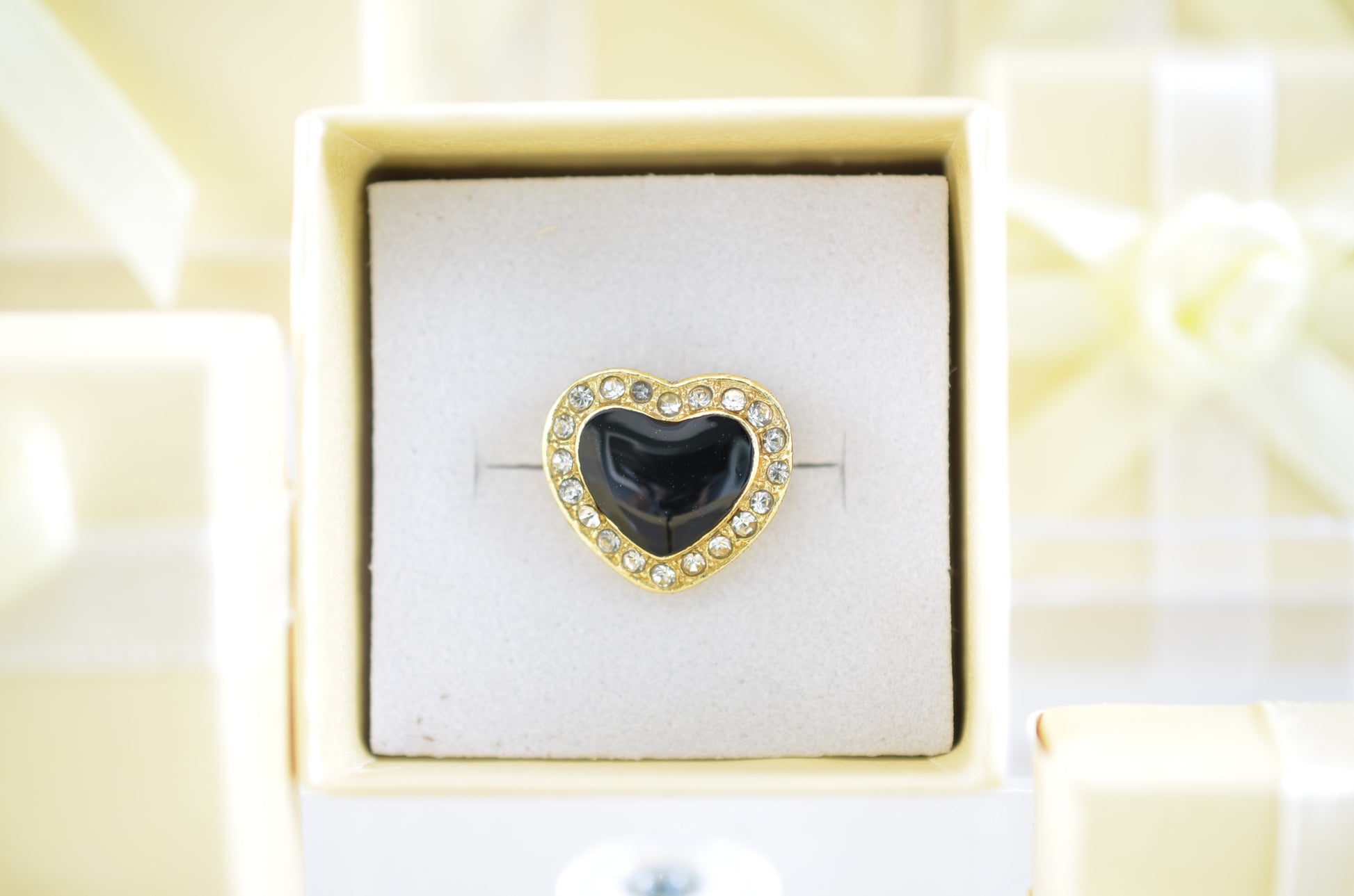 Black Heart Gold Trim Charm for Bags and Belts