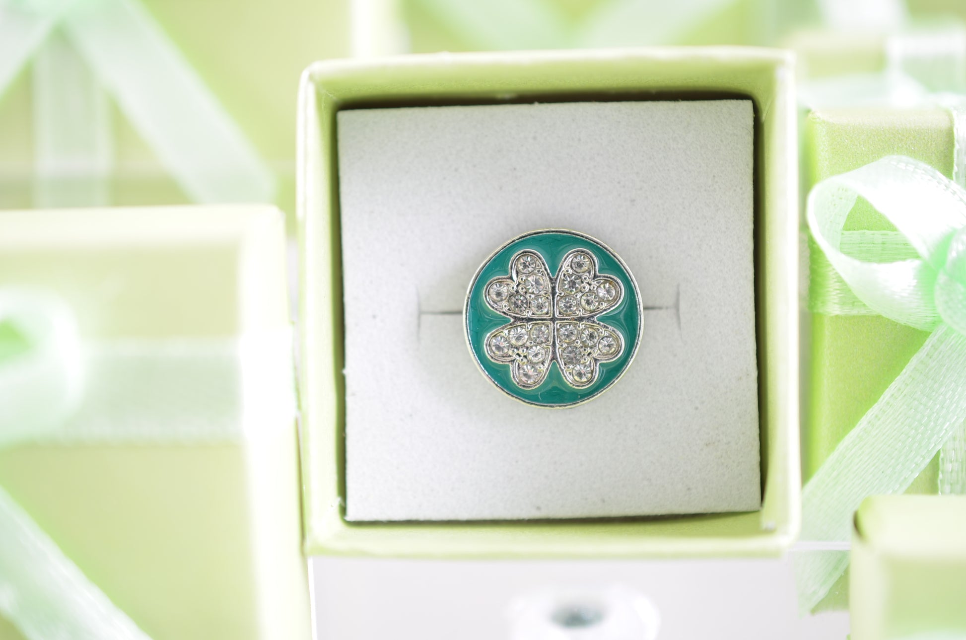 Carry your luck with four leaf clover charm for belts, bags and watch bands