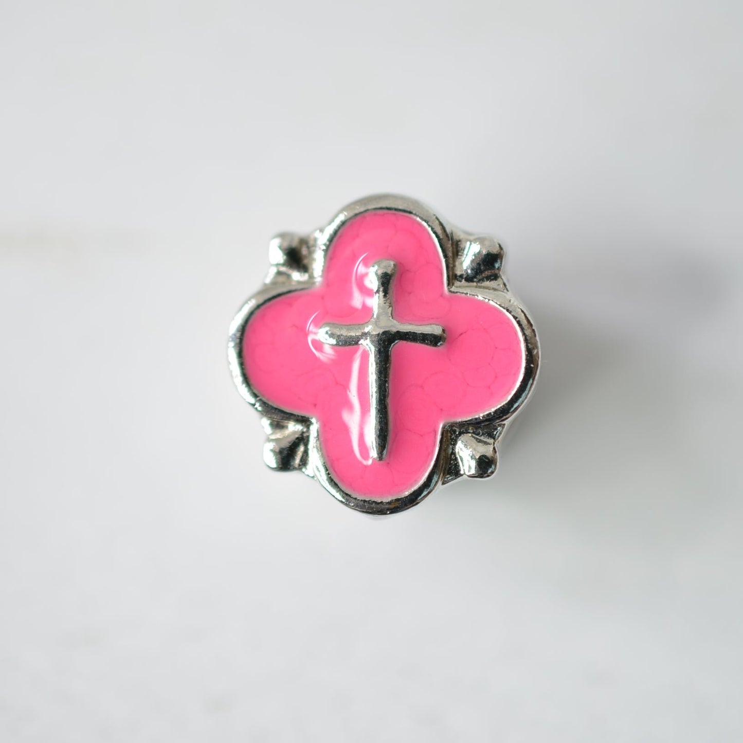 pink cross watch band charm