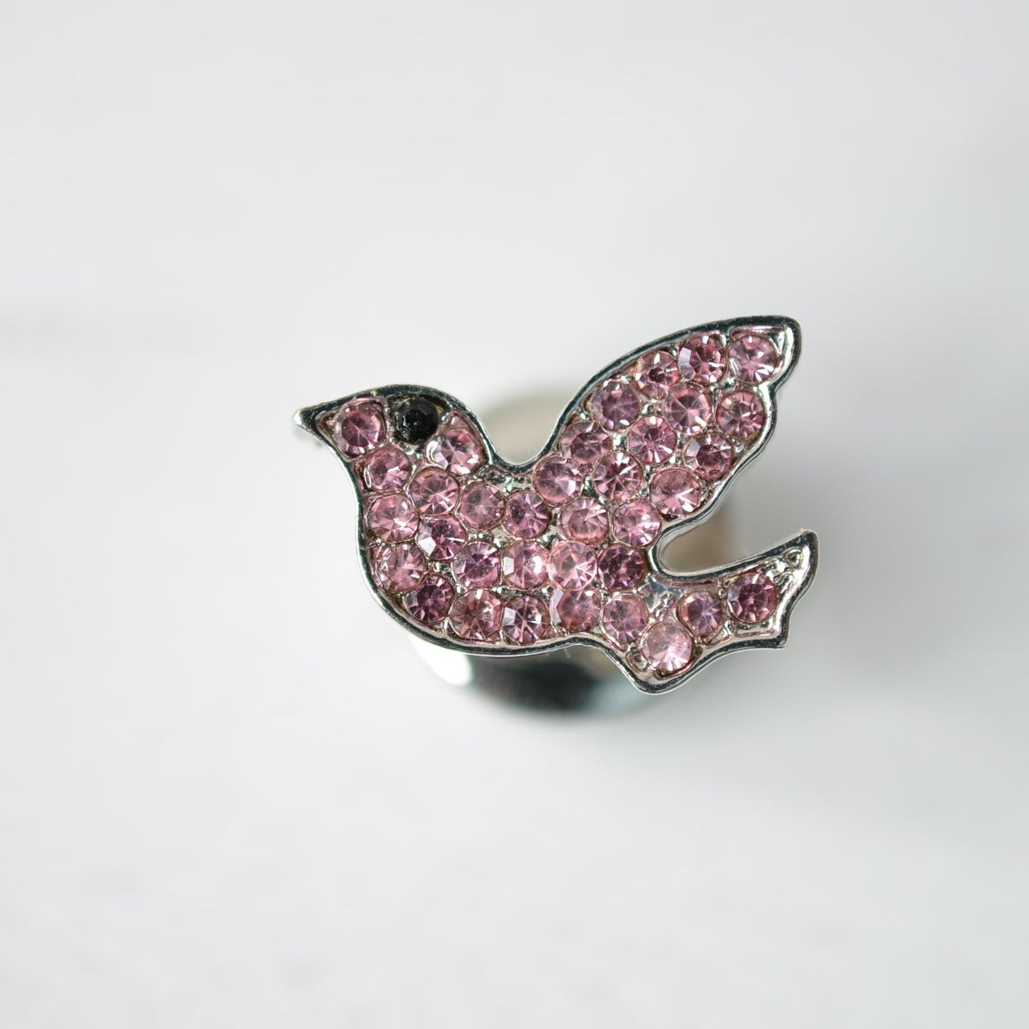 pink dove bird watch band charm