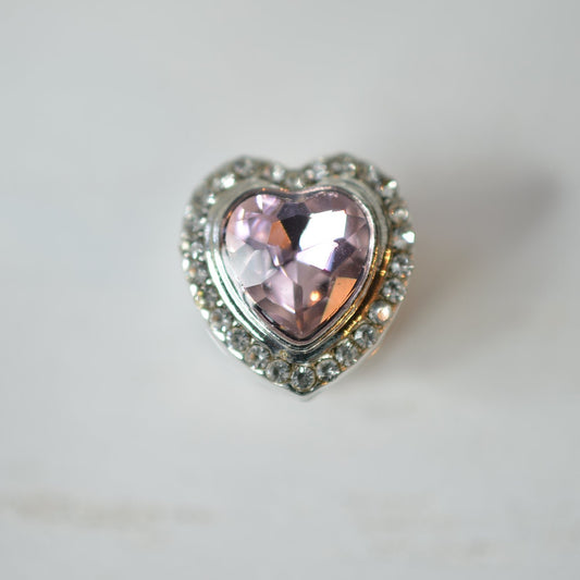 beautiful pink heart stone watch band charm