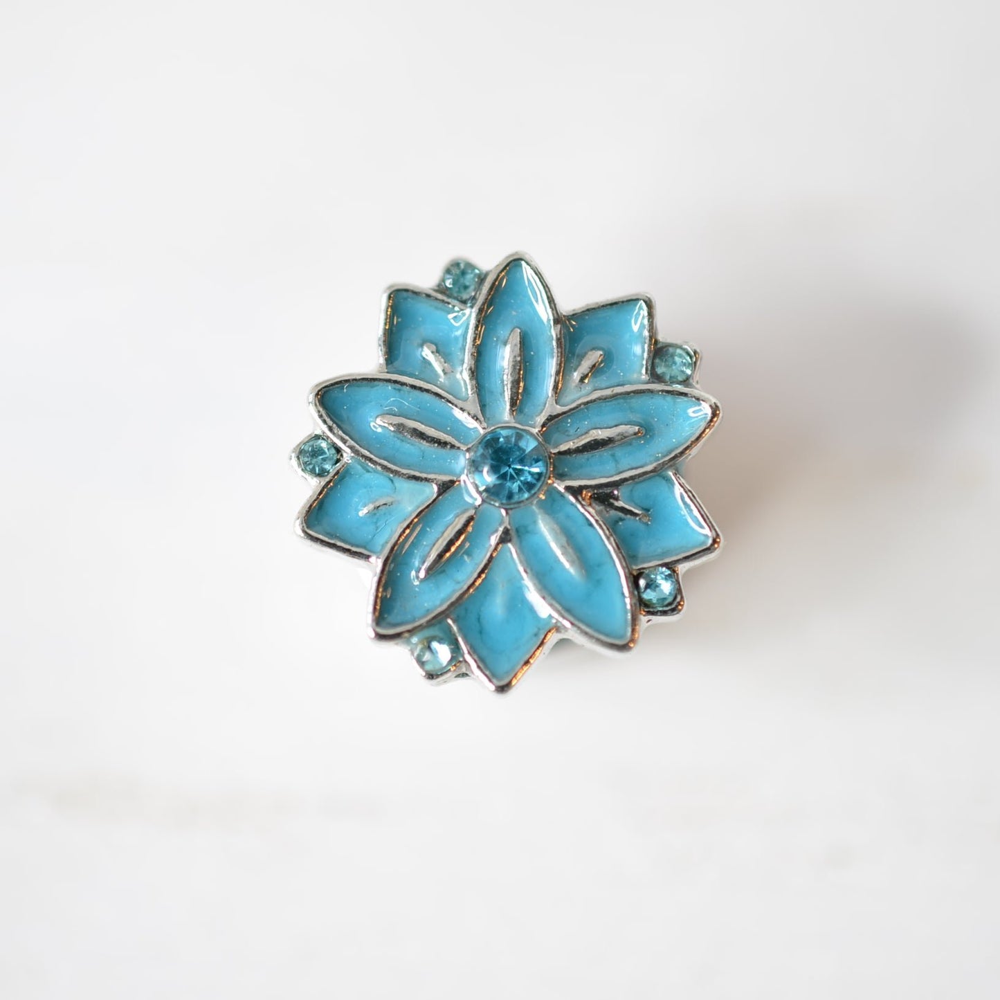 Blue flower watch band charm