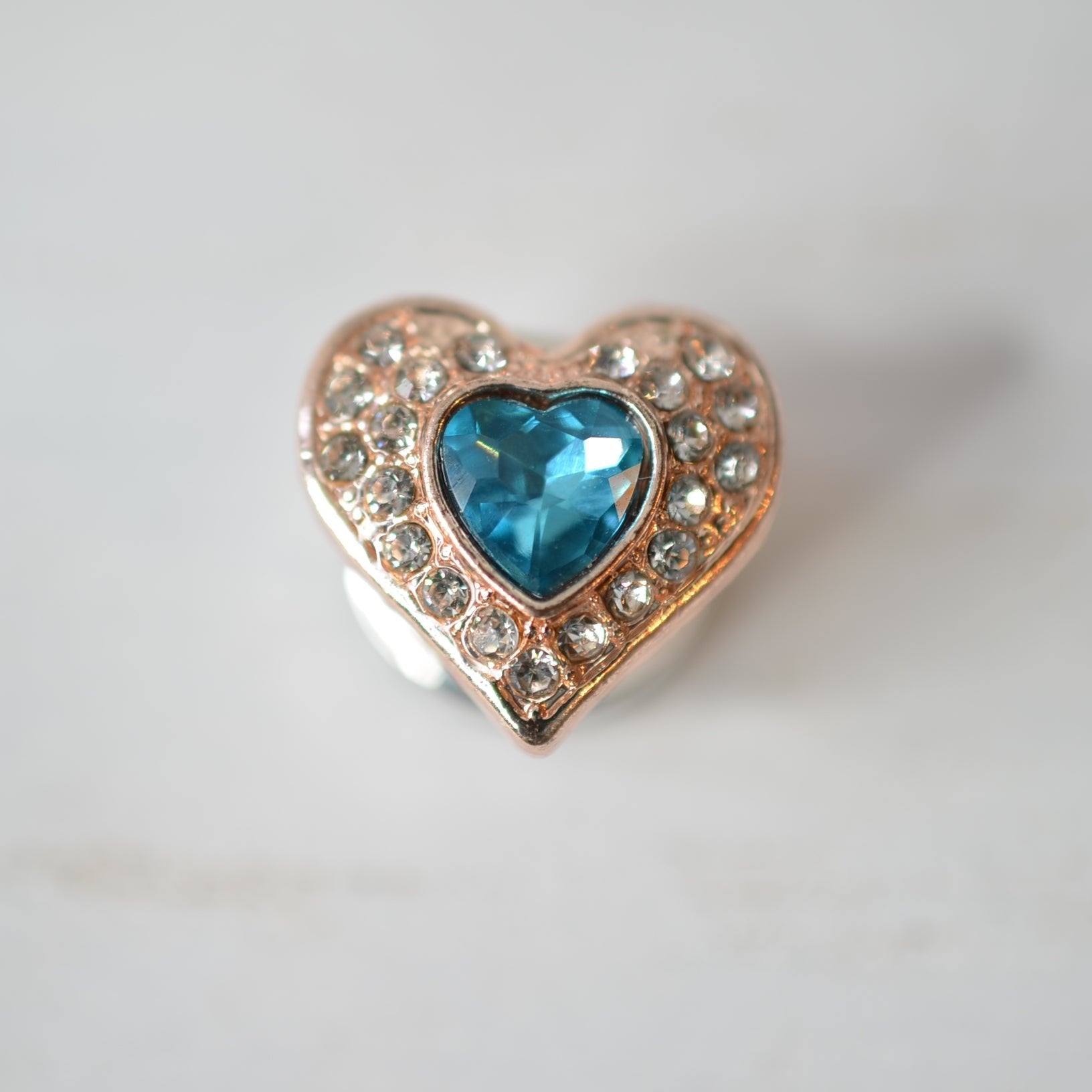 blue heart watch band charm