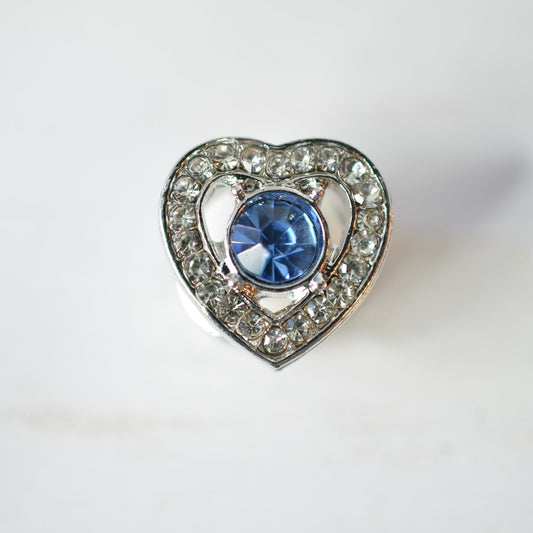 blue heart charm watch band charm