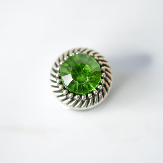 green stone watch band charm