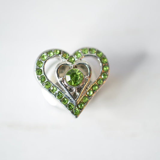 Green heart charm for watch bands