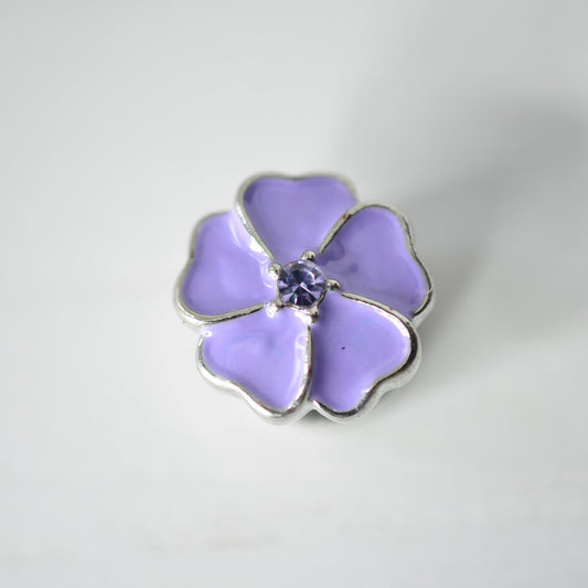 purple flower watch band charm