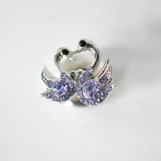 Purple Swan charm for watch bands and belts