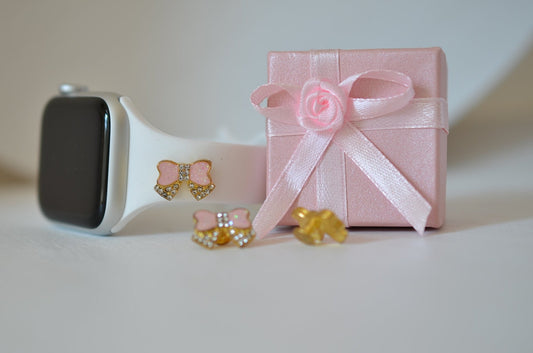 Pretty Pink Ribbon Bow Watch Band Jewelry Charm
