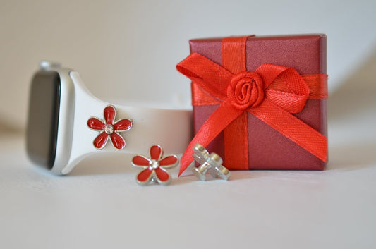 Red Flower Petal Charm for watchbands