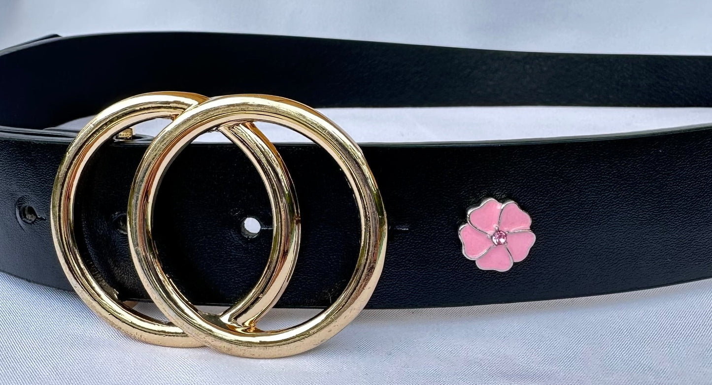 Pink Flower Belt, Bag and Watch Band Charm