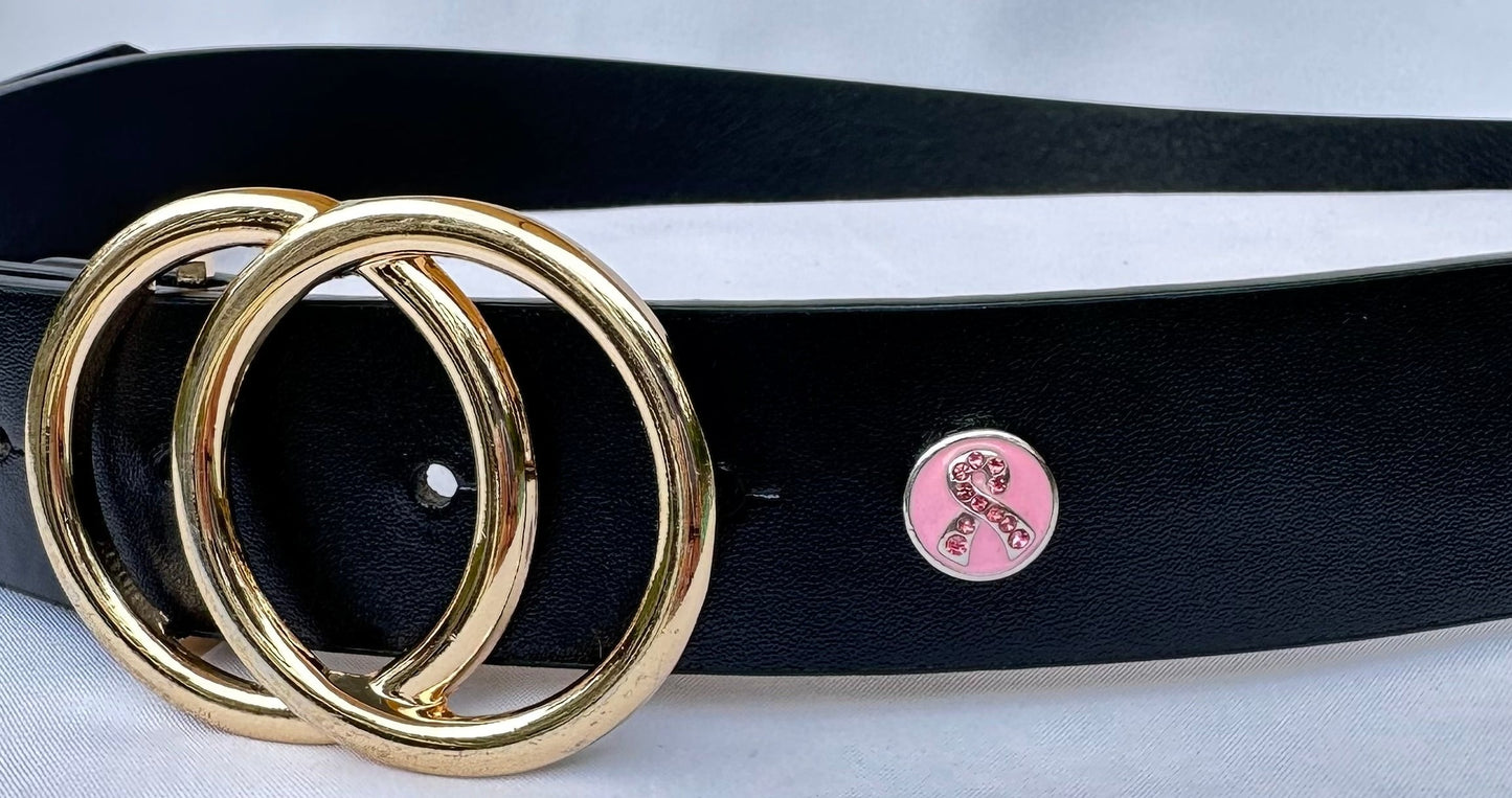 Cancer Ribbon Belt, Bag and Watch Band Charm