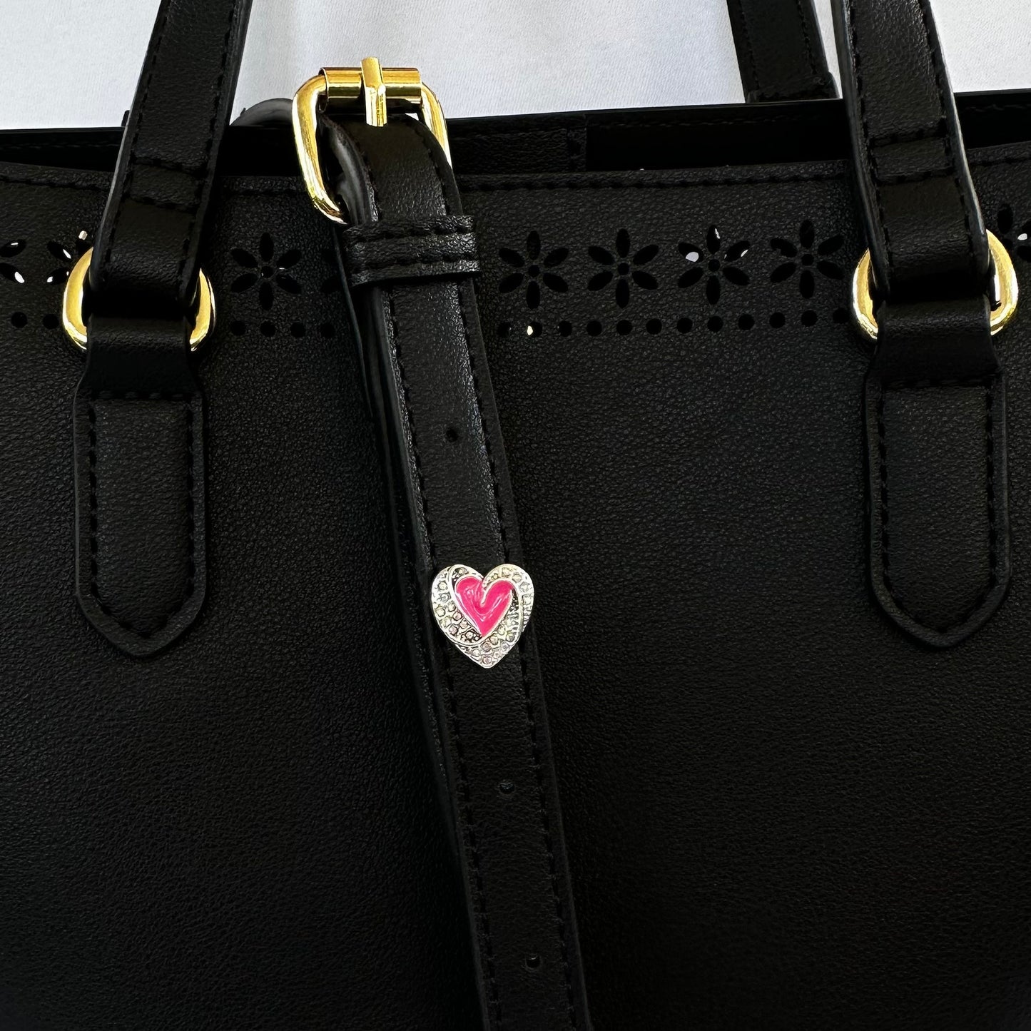 Pink Heart Charm for Belt, Bag and Watch Band Charm