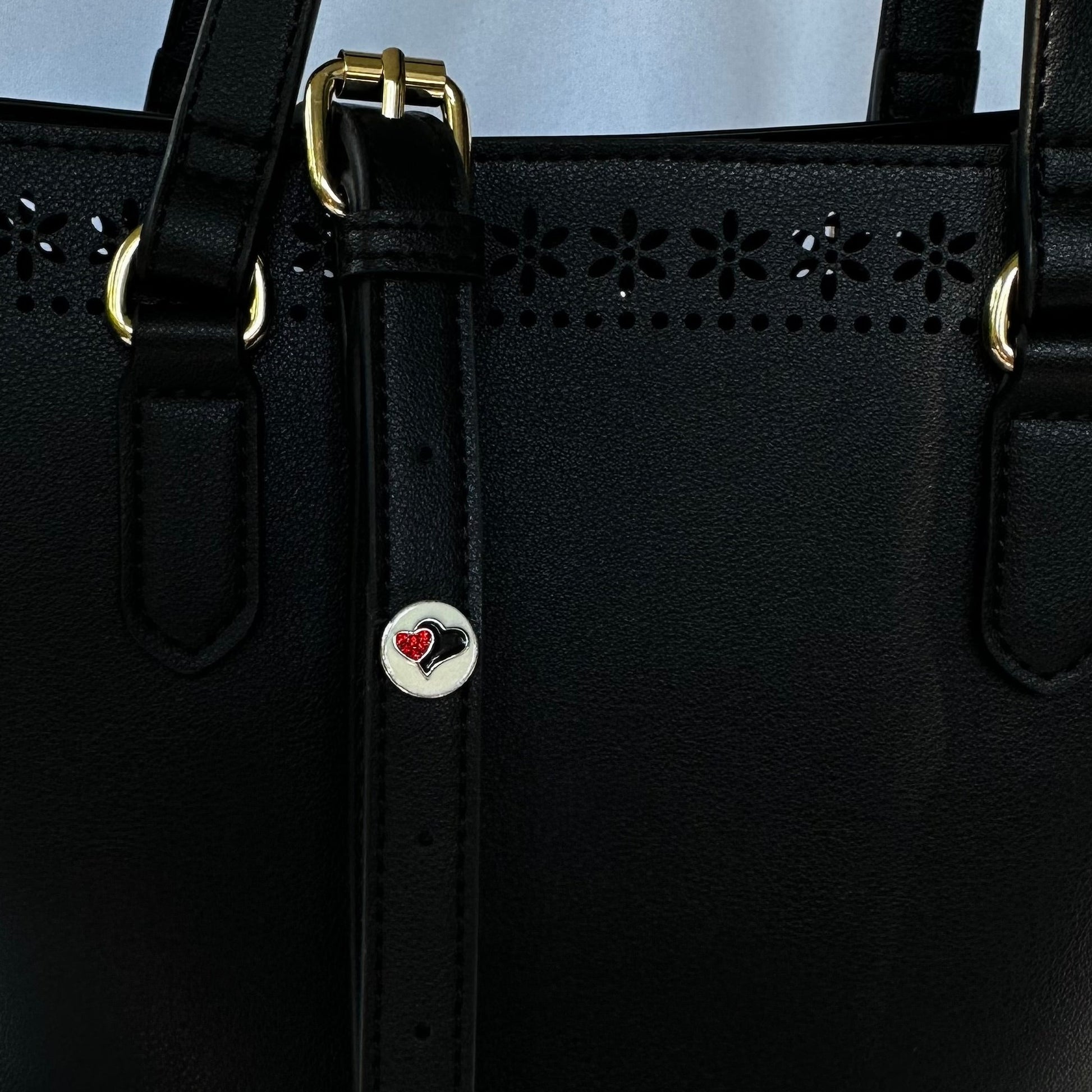 Red Double Heart Design Belt Bag, Watch Band Charm 