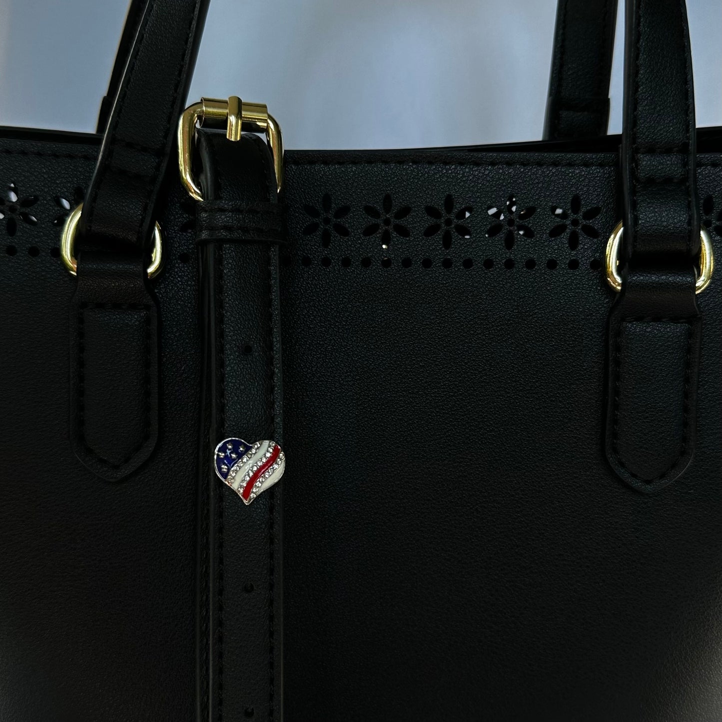 Heart Red, White and Blue Belt and Bag Charm
